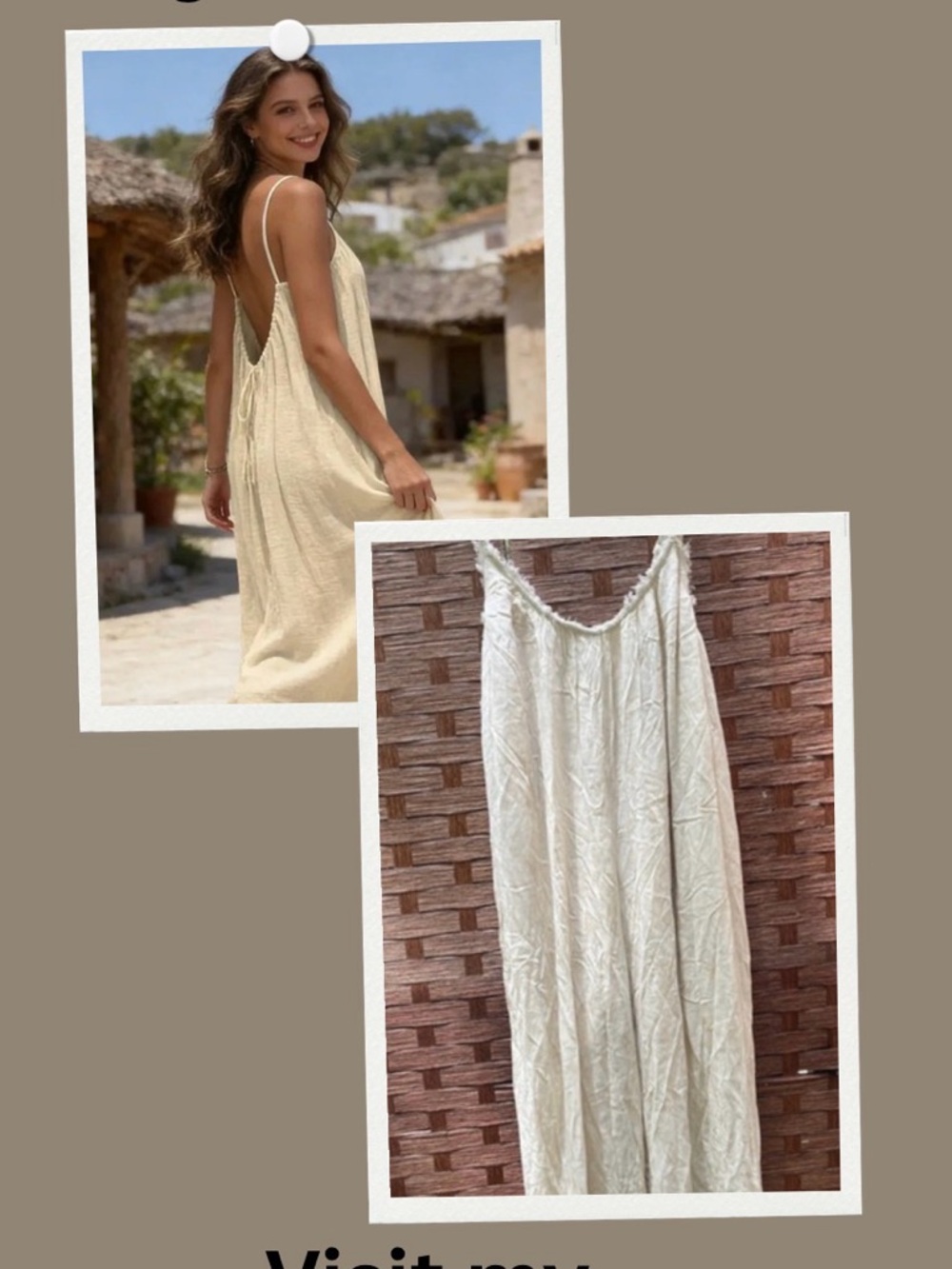 Urban Outfitters Casual Cream Slip Maxi Jumpsuit